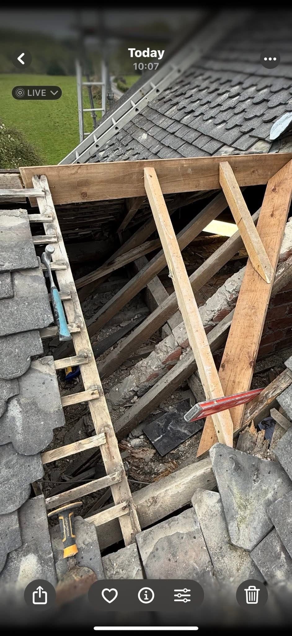 Roof repairs to an 1851 farmhouse